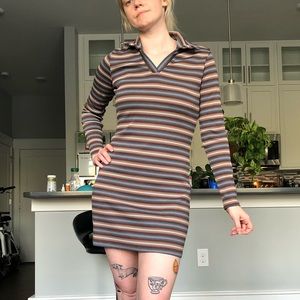Vintage express tricot 90s striped dress